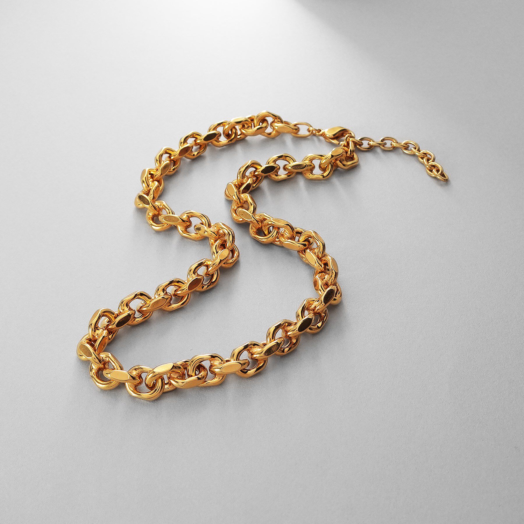 COCOSHNIK ONKITSCH「シルバー デザインチェーン ホロウカットケーブルネックレス GP」|ネックレス|