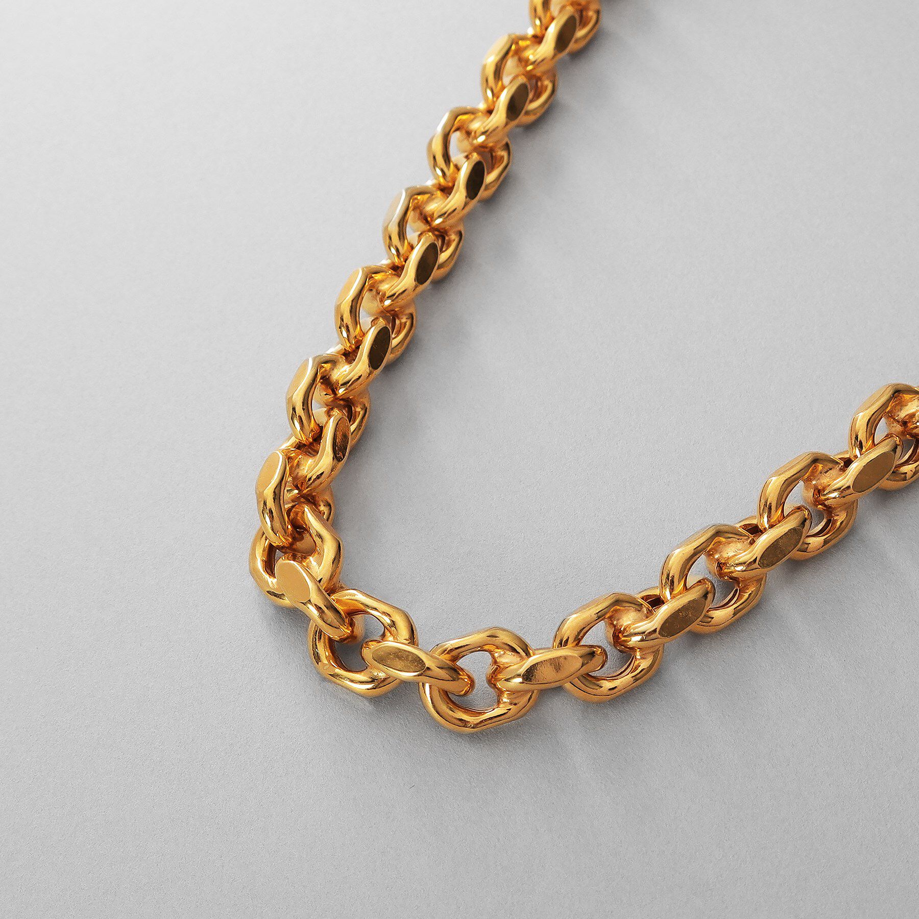 COCOSHNIK ONKITSCH「シルバー デザインチェーン ホロウカットケーブルネックレス GP」|ネックレス|