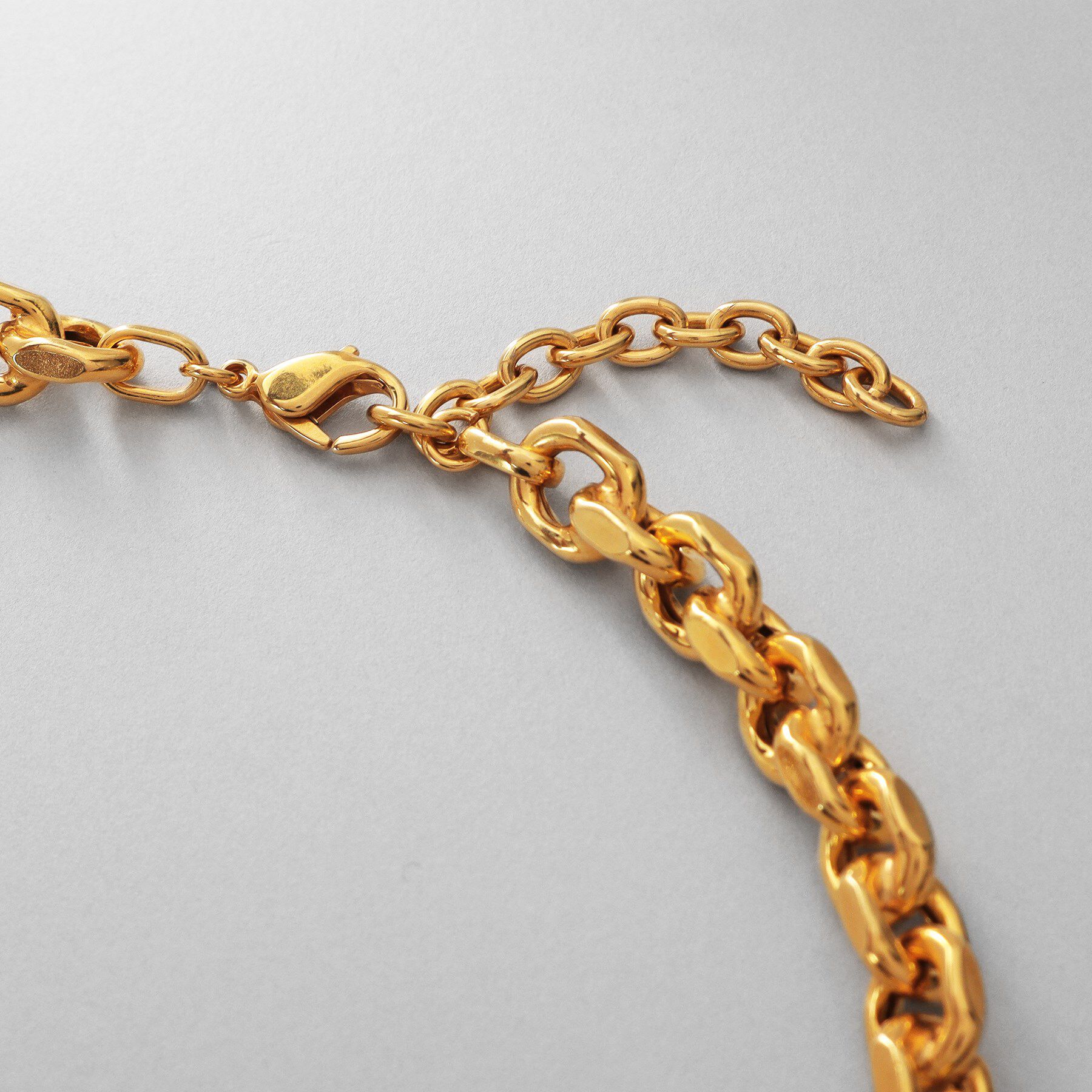 COCOSHNIK ONKITSCH「シルバー デザインチェーン ホロウカットケーブルネックレス GP」|ネックレス|