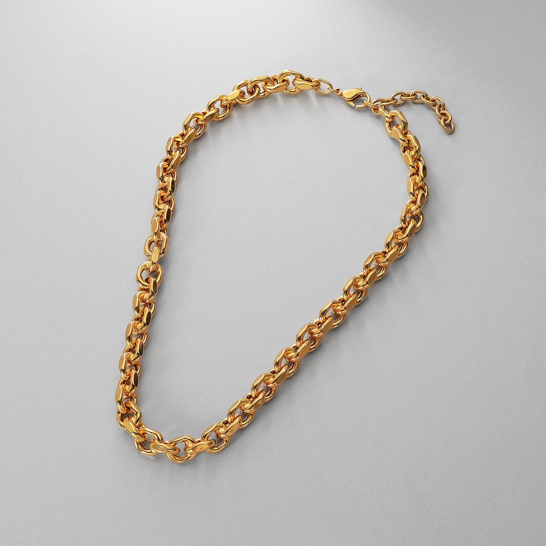 COCOSHNIK ONKITSCH「シルバー デザインチェーン ホロウカットケーブルネックレス GP」|ネックレス|