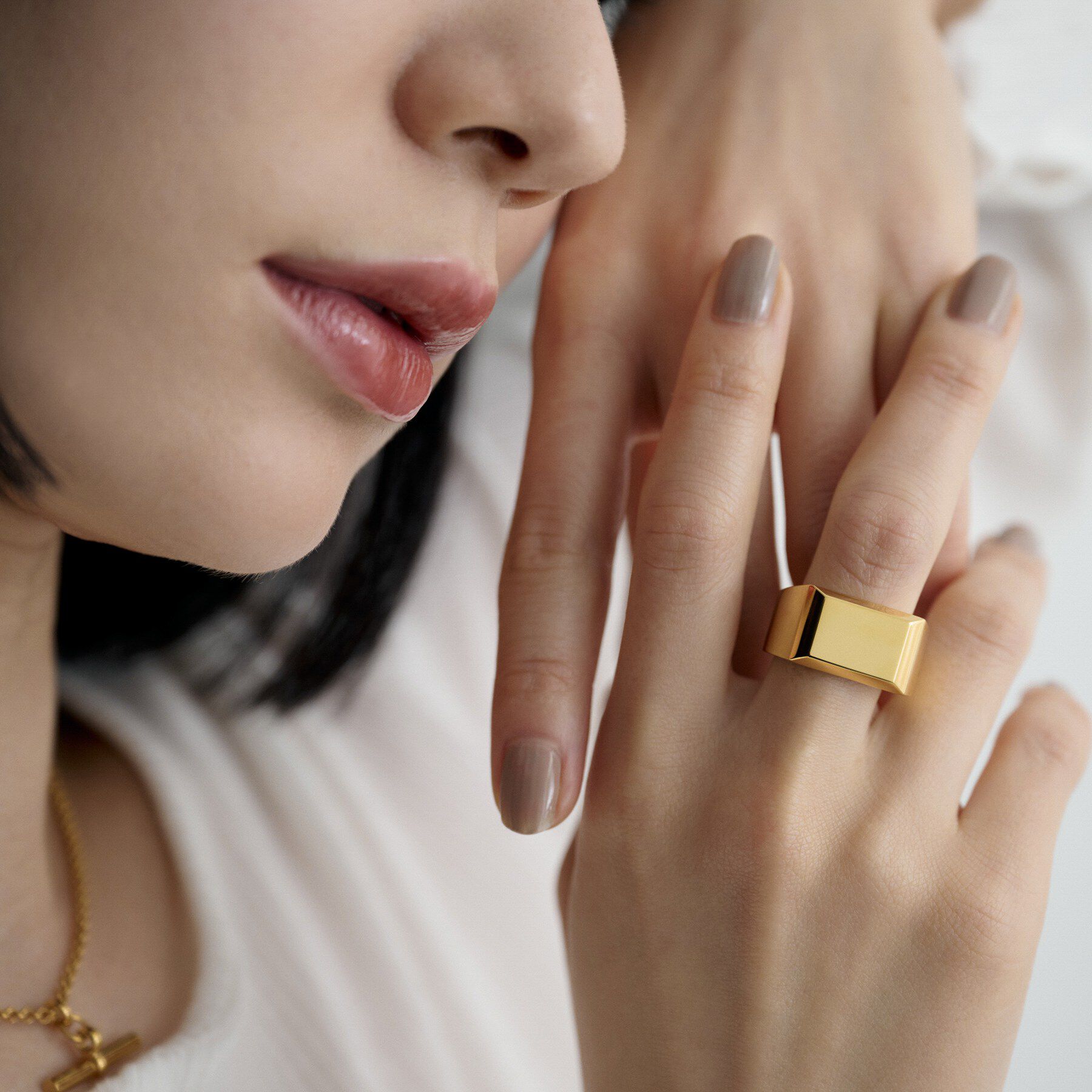 COCOSHNIK ONKITSCH「シルバー バケットカット シグネットリング（16号、18号） GP」|リング|