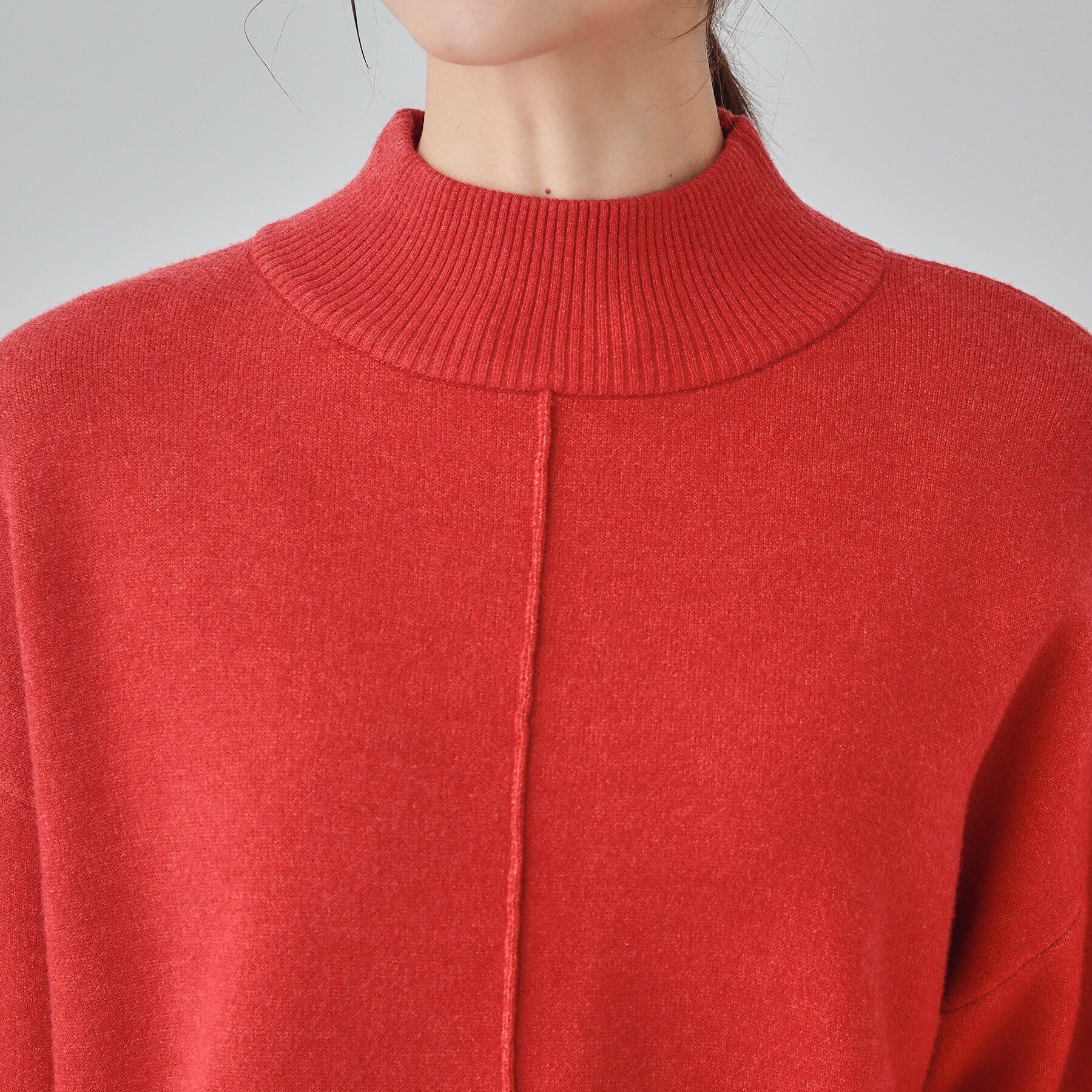 SHOO･LA･RUE「【洗える/ちくちくしにくい/静電気軽減】スウェットライク ハイネックニット」|ニット・セーター|