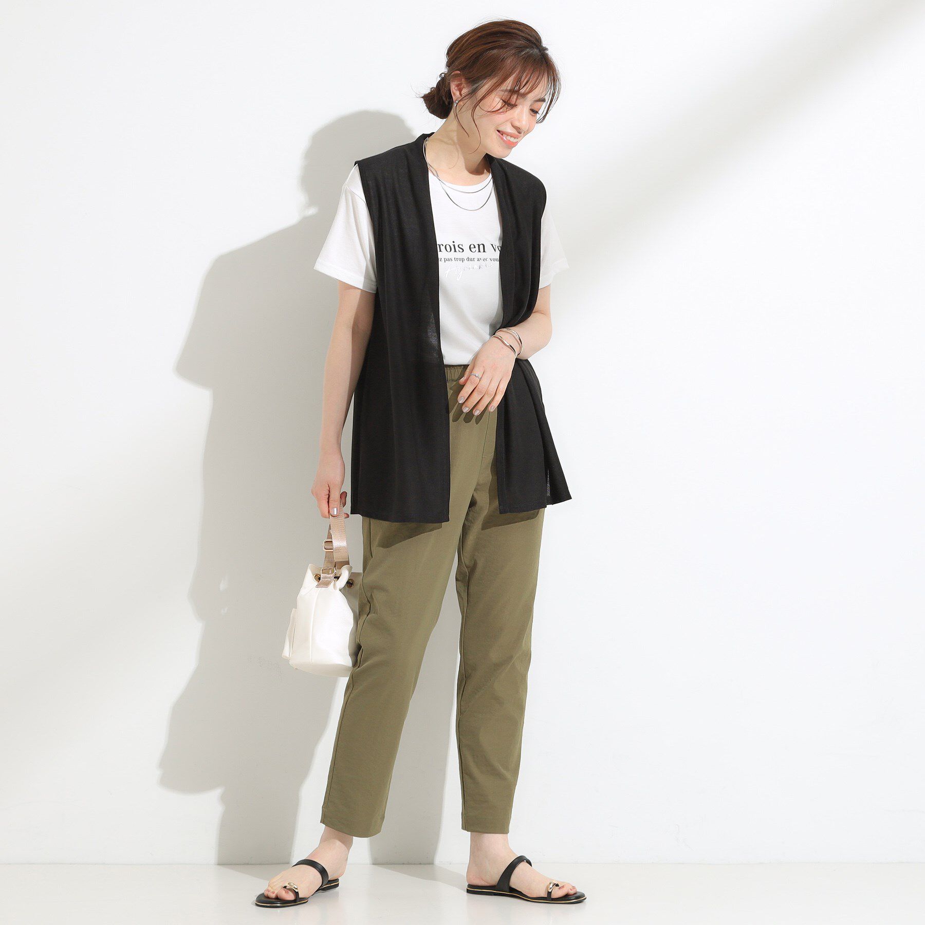 SHOO･LA･RUE「【2点セット】着回しいろいろ ジレ＋ロゴTシャツ」|その他|