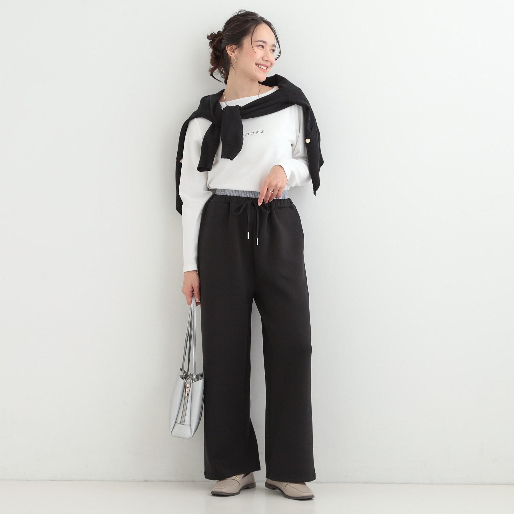 SHOO･LA･RUE「【S-LL】美しく見せる ボートネックロンT」|Tシャツ・カットソー|