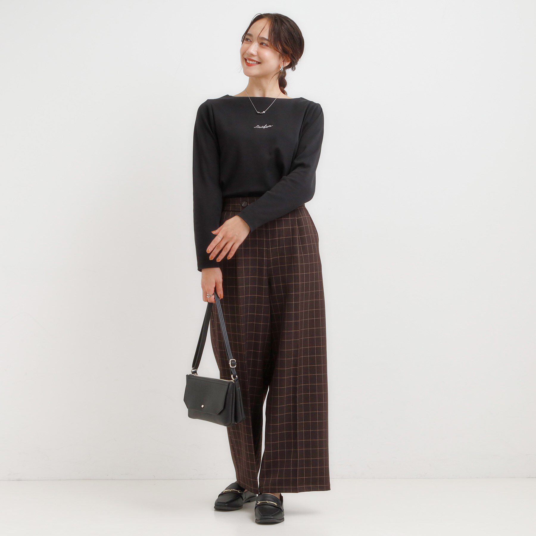 SHOO･LA･RUE「【S-LL】美しく見せる ボートネックロンT」|Tシャツ・カットソー|