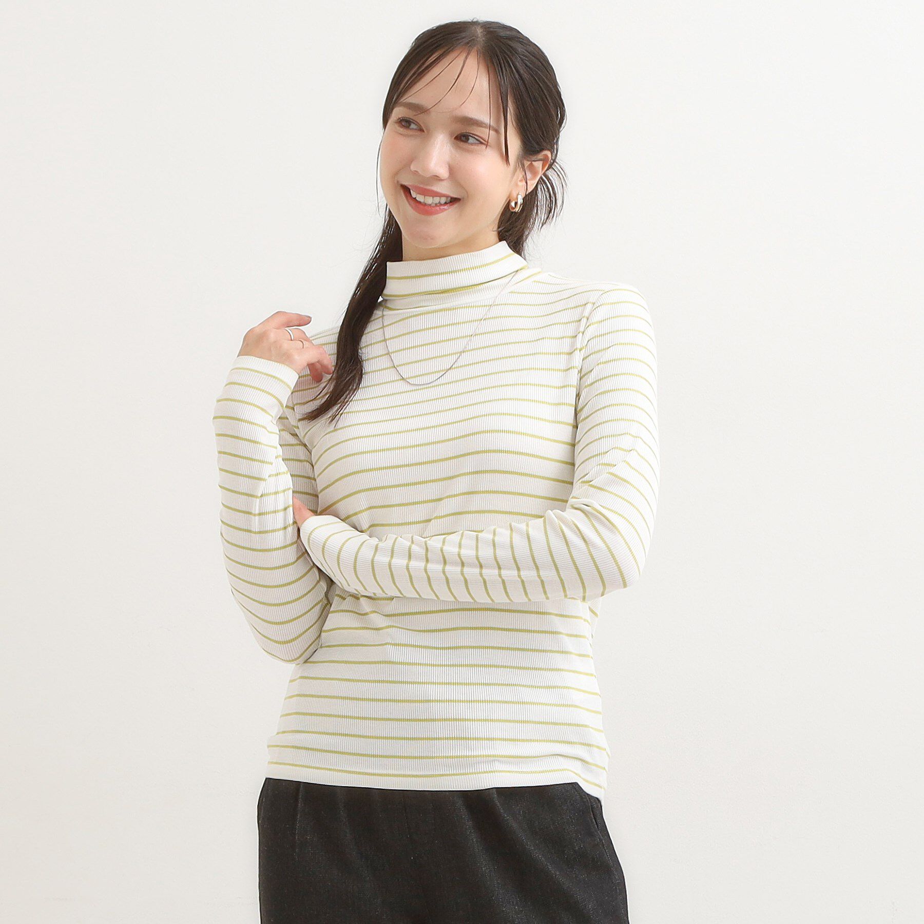 SHOO･LA･RUE「【S-LL/吸湿発熱】なめらかとろみ インナータートル」|Tシャツ・カットソー|