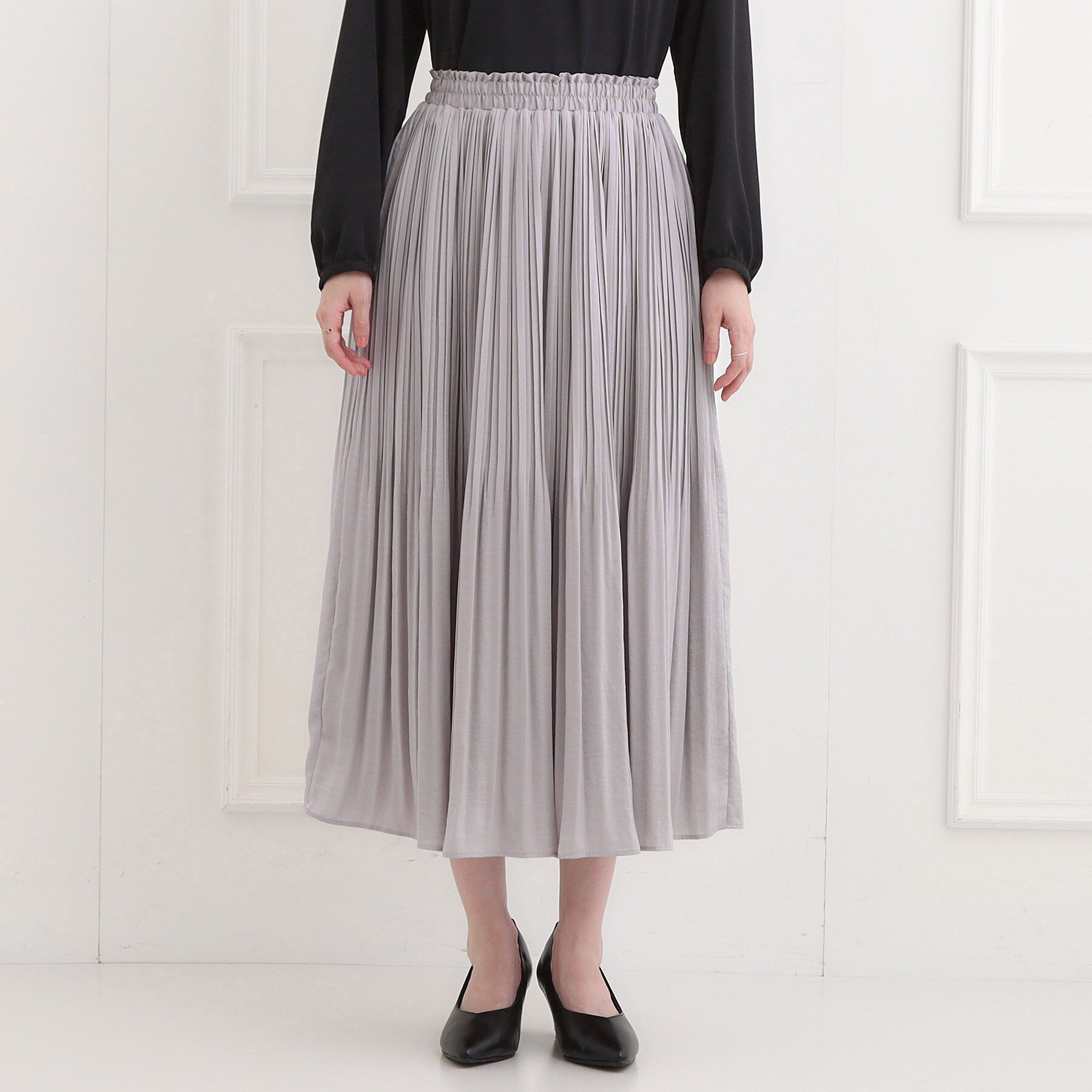 SHOO･LA･RUE「【洗濯機可/着丈選べる】オンにもオフにも 軽やかプリーツスカート」|スカート|