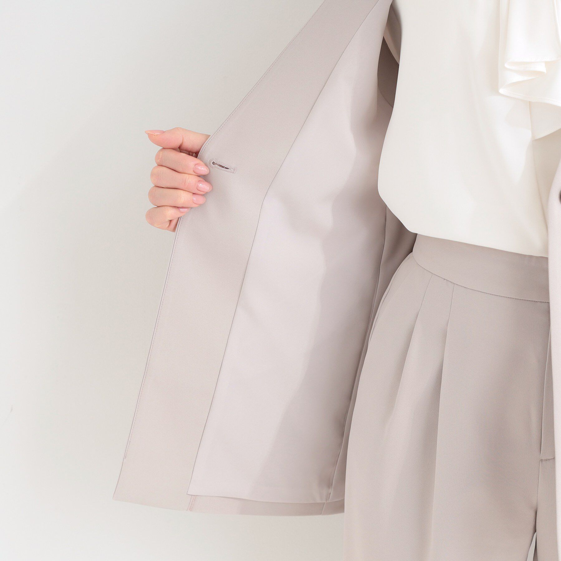 SHOO･LA･RUE「【セットアップ可/洗濯後しわになりにくい/S-LL】シンプルで合わせやすい ノーカラージレ」|ベスト・ジレ|