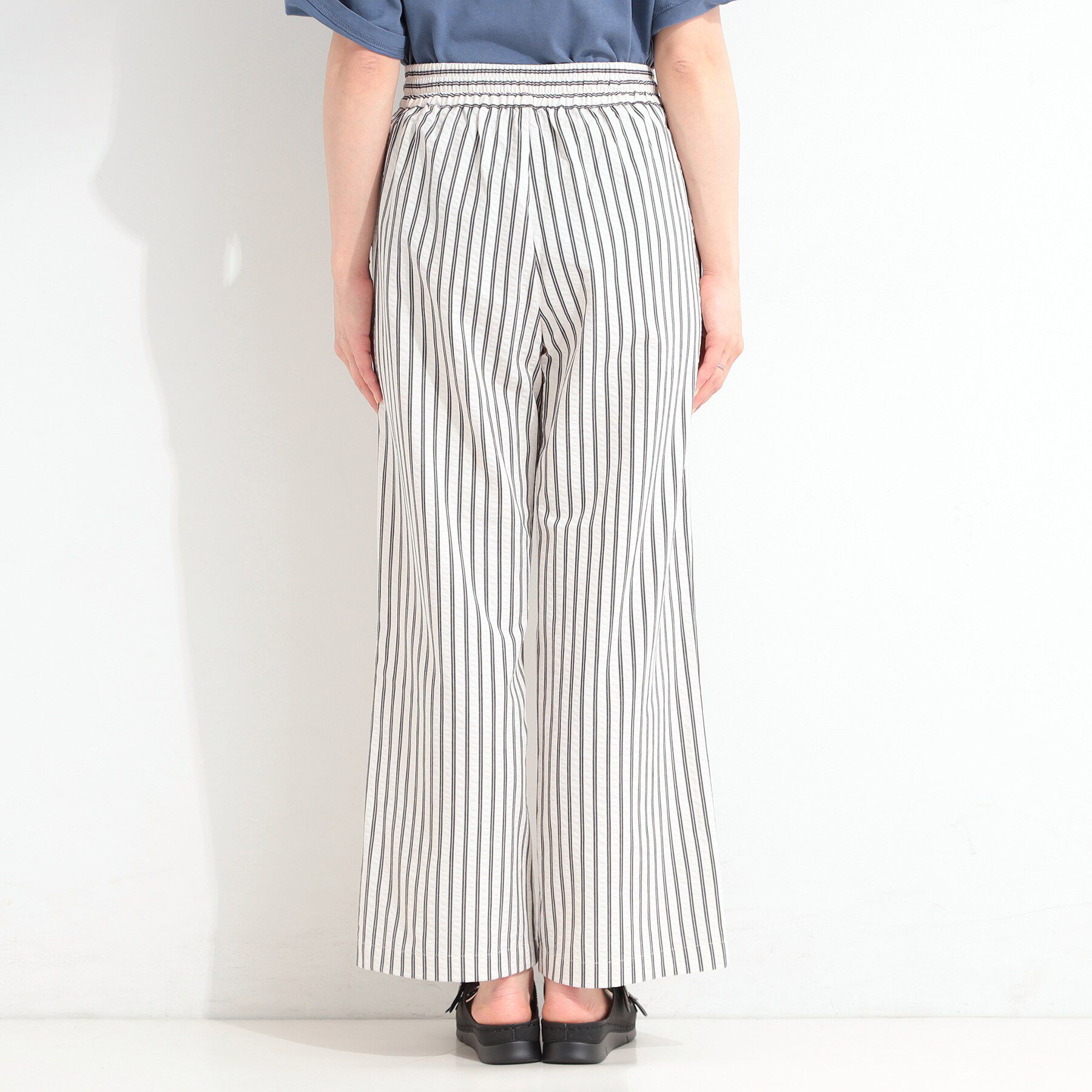 SHOO･LA･RUE「【ひんやり/吸水速乾/セットアップ可】サッカーストライプイージーパンツ」|その他|