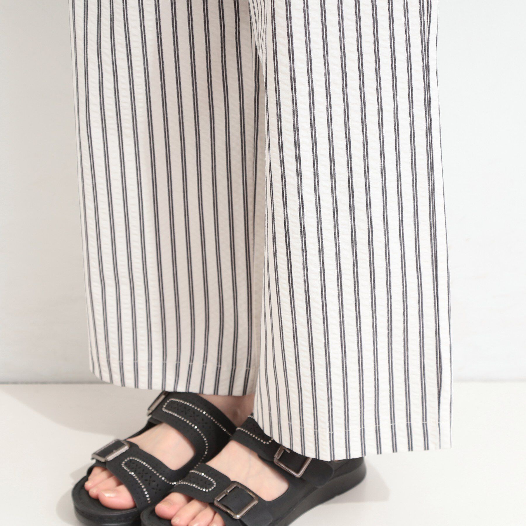 SHOO･LA･RUE「【ひんやり/吸水速乾/セットアップ可】サッカーストライプイージーパンツ」|その他|