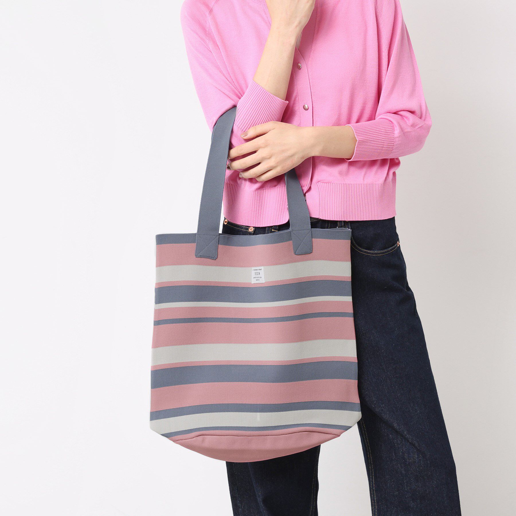 Dessin「【マシンウォッシャブル・A4収納可】ランダムボーダーニットBAG」|トートバッグ|