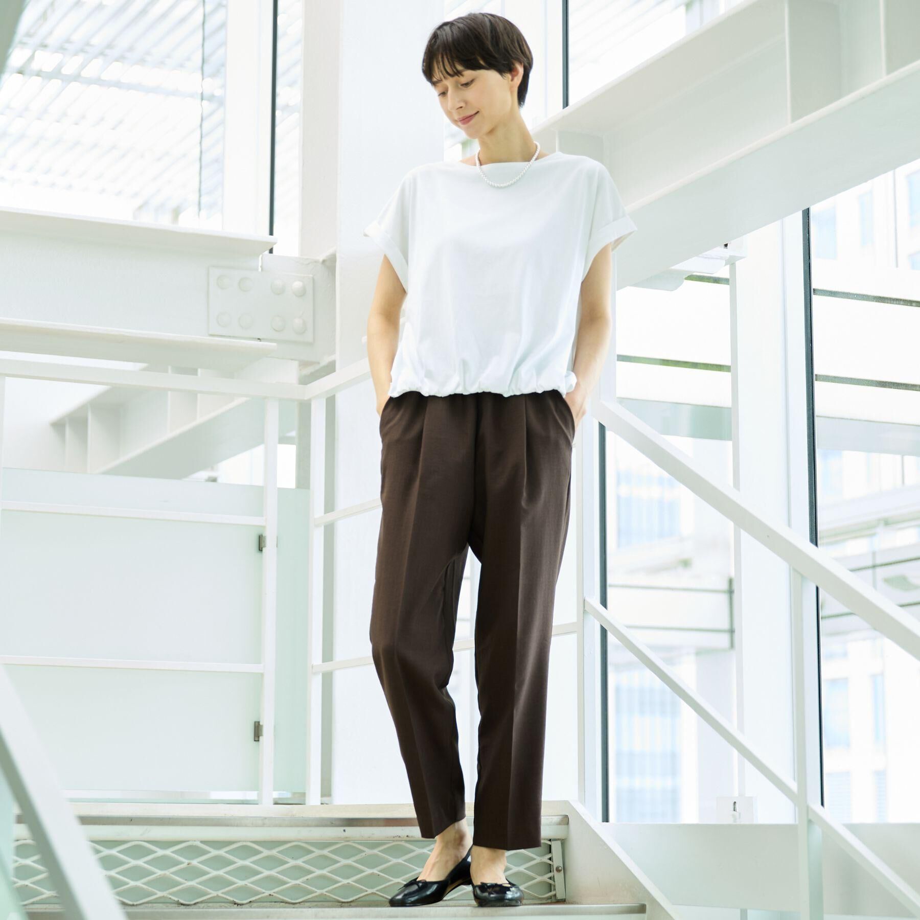 Dessin「【ウエストゴム・洗える】センターライン入りテーパードパンツ（XS～L）」|その他|