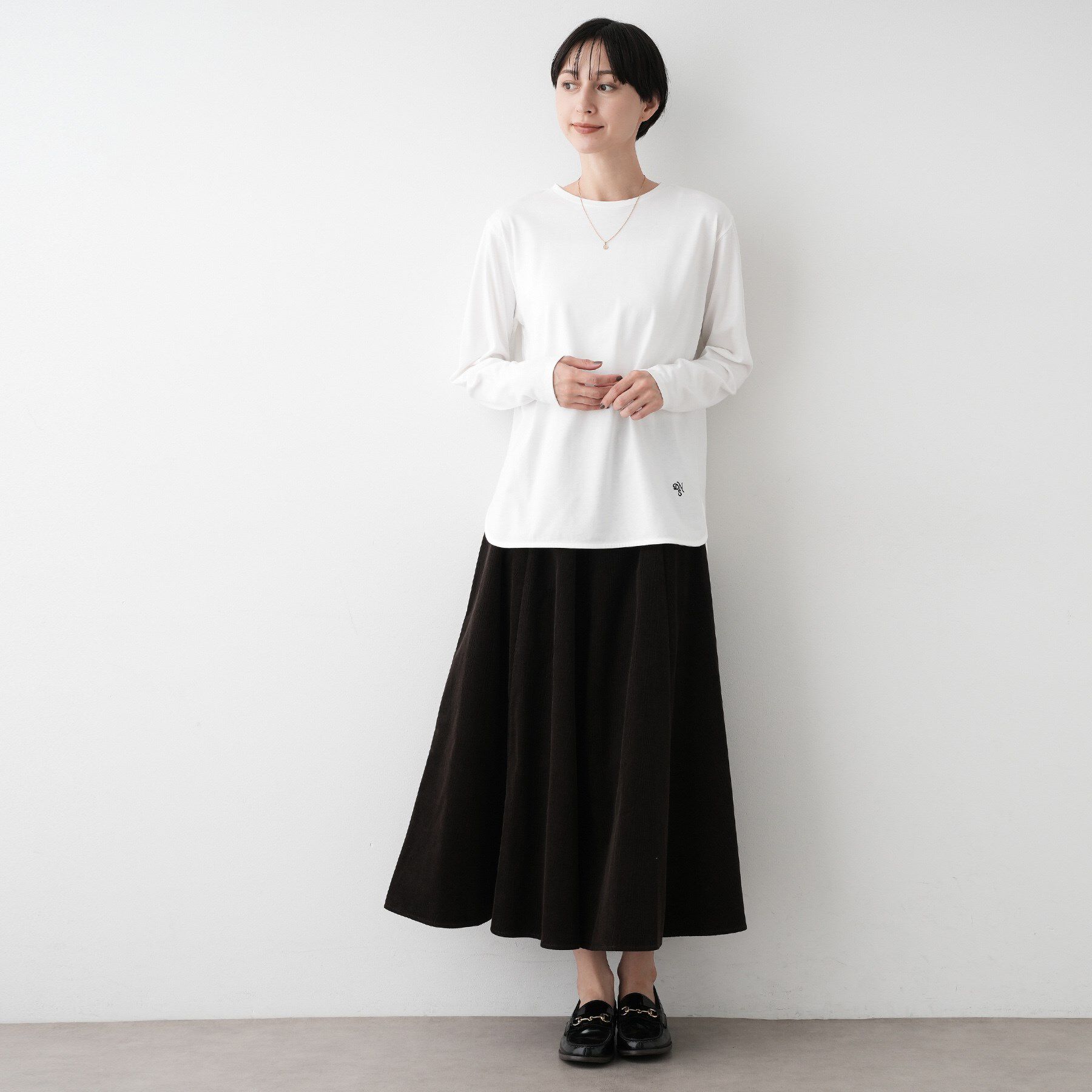 Dessin「【選べる首元デザイン/洗える】クルーネックロングTシャツ」|Tシャツ・カットソー|