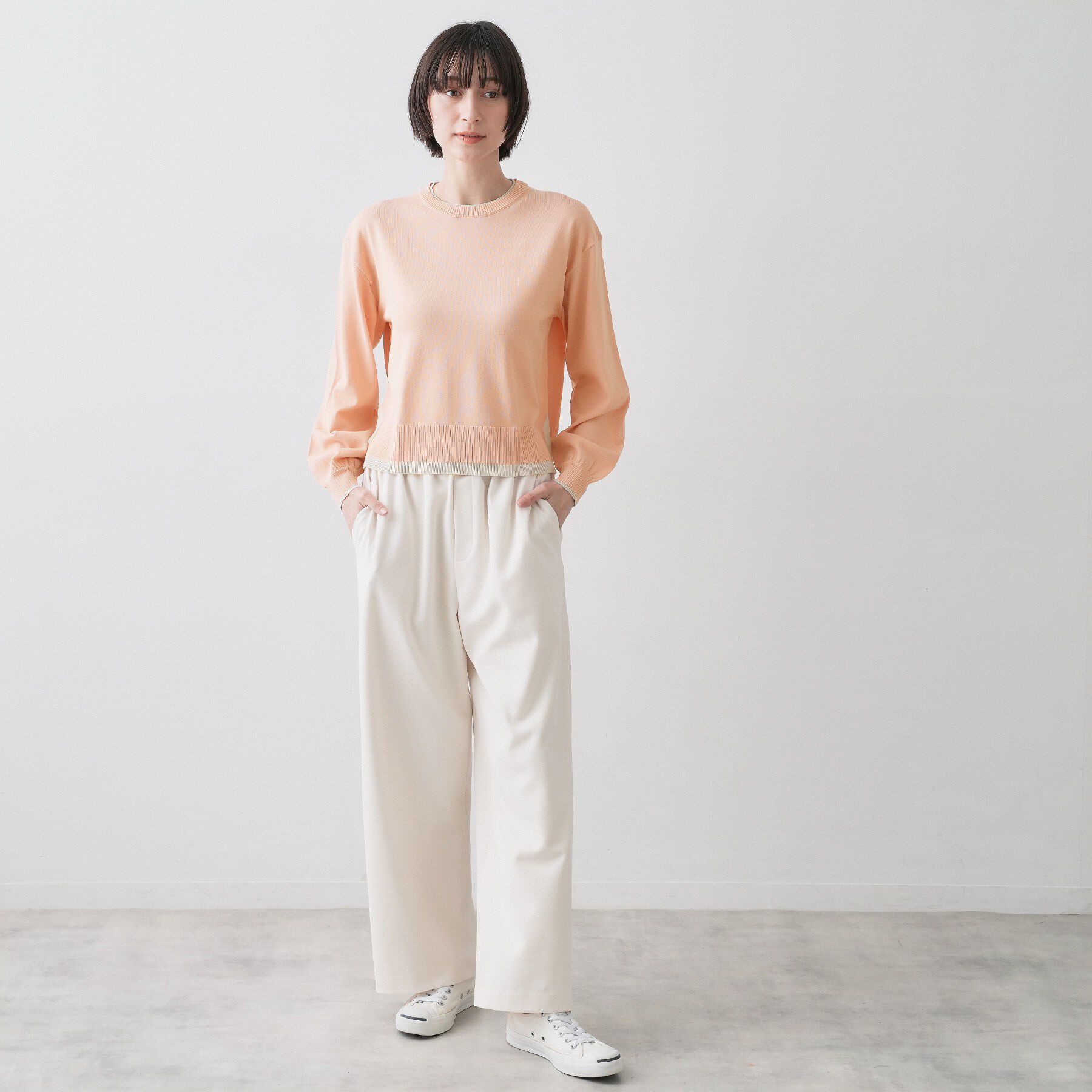 Dessin「【洗える】バイカラーデザインニット」|ニット・セーター|