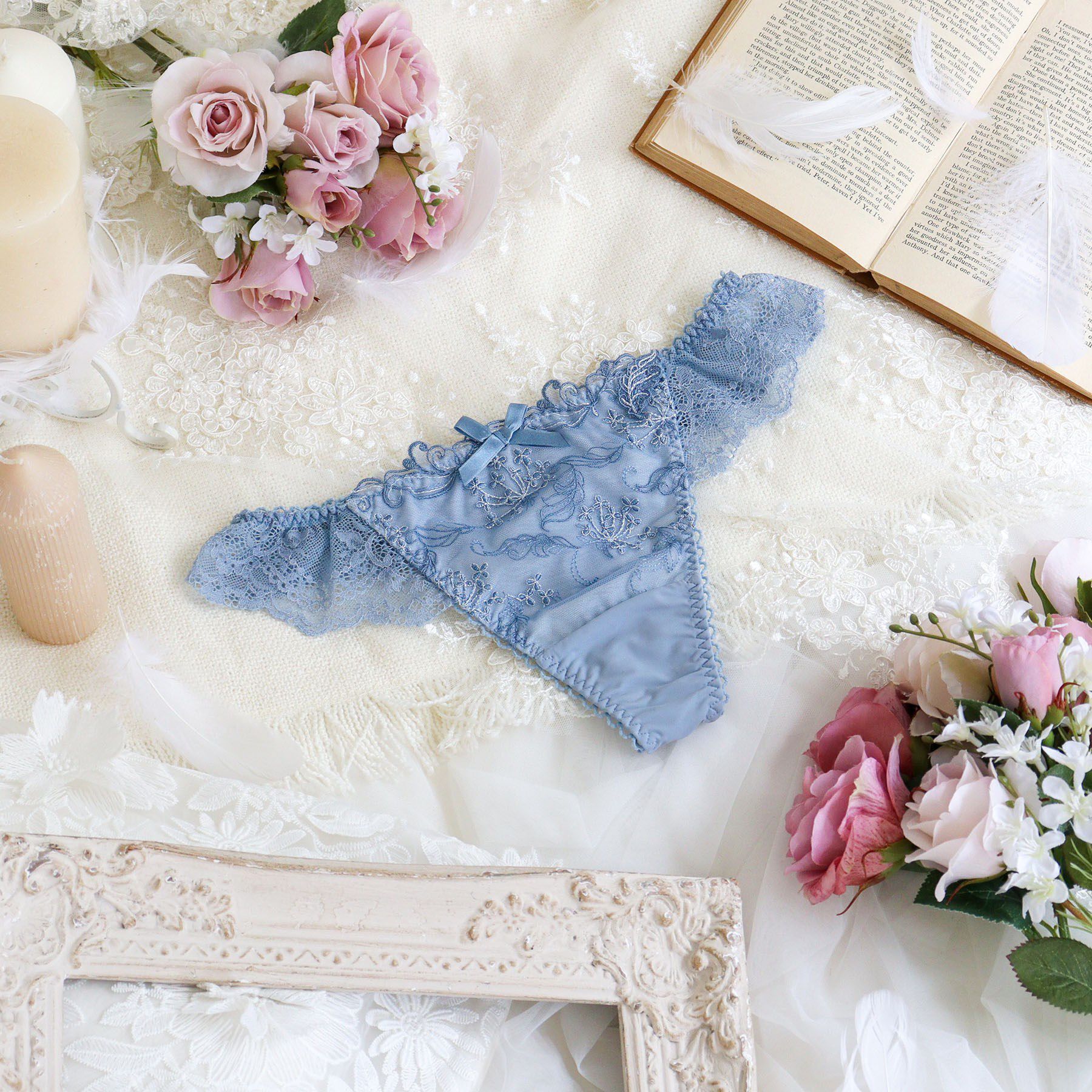 Risa Magli「ナンシー Tバック」|インナー|ブルー(092)