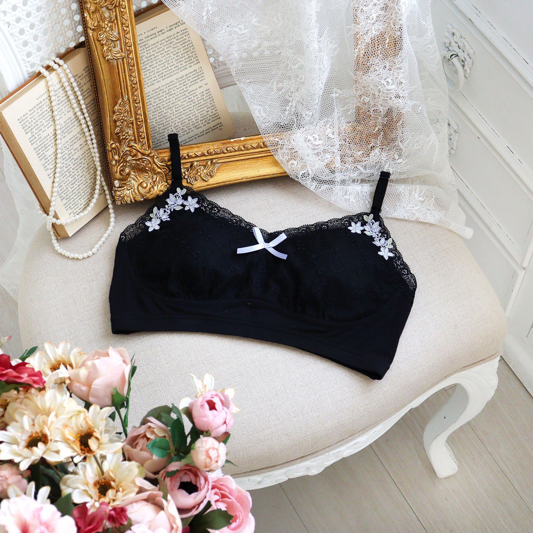 Risa Magli「ジニー おやすみブラ」|インナー|ブラック(019)