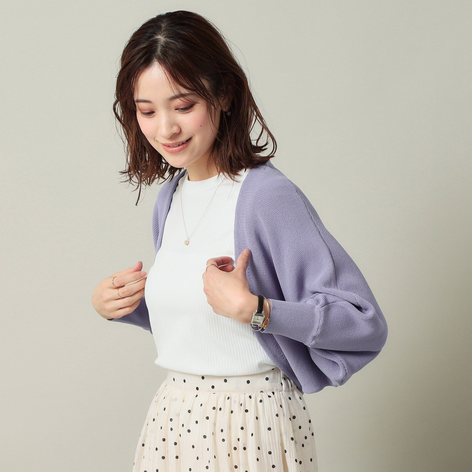 ITS&rsquo;DEMO「【UVケア／アンチピリング／手洗い可】ニットボレロ」|カーディガン|