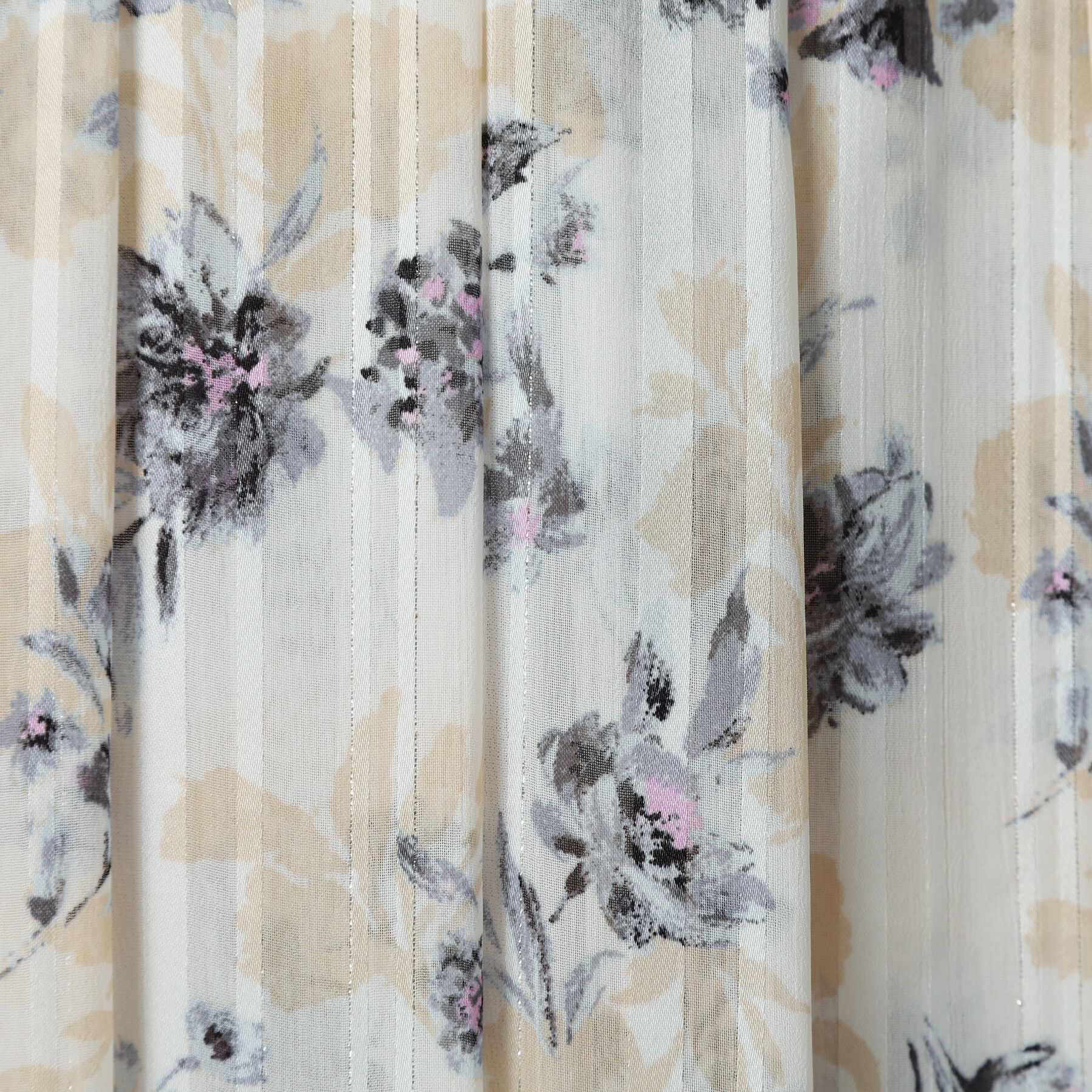 ITS&rsquo;DEMO「【ウエストゴム／手洗い可】ラメストライプ花柄スカート」|スカート|