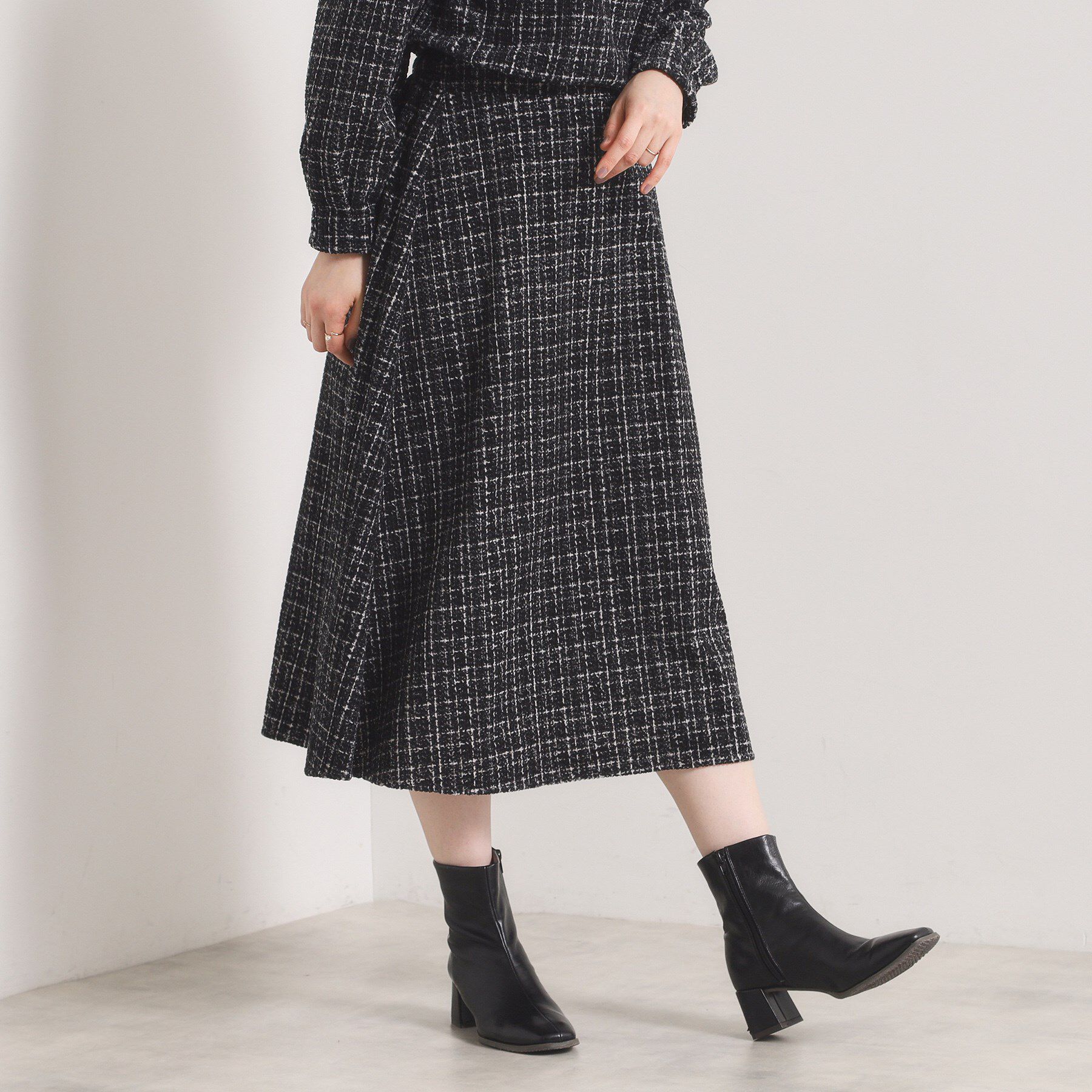 ITS&rsquo;DEMO「【手洗い可／セットアップ可】ツイード風プリントスカート」|スカート|