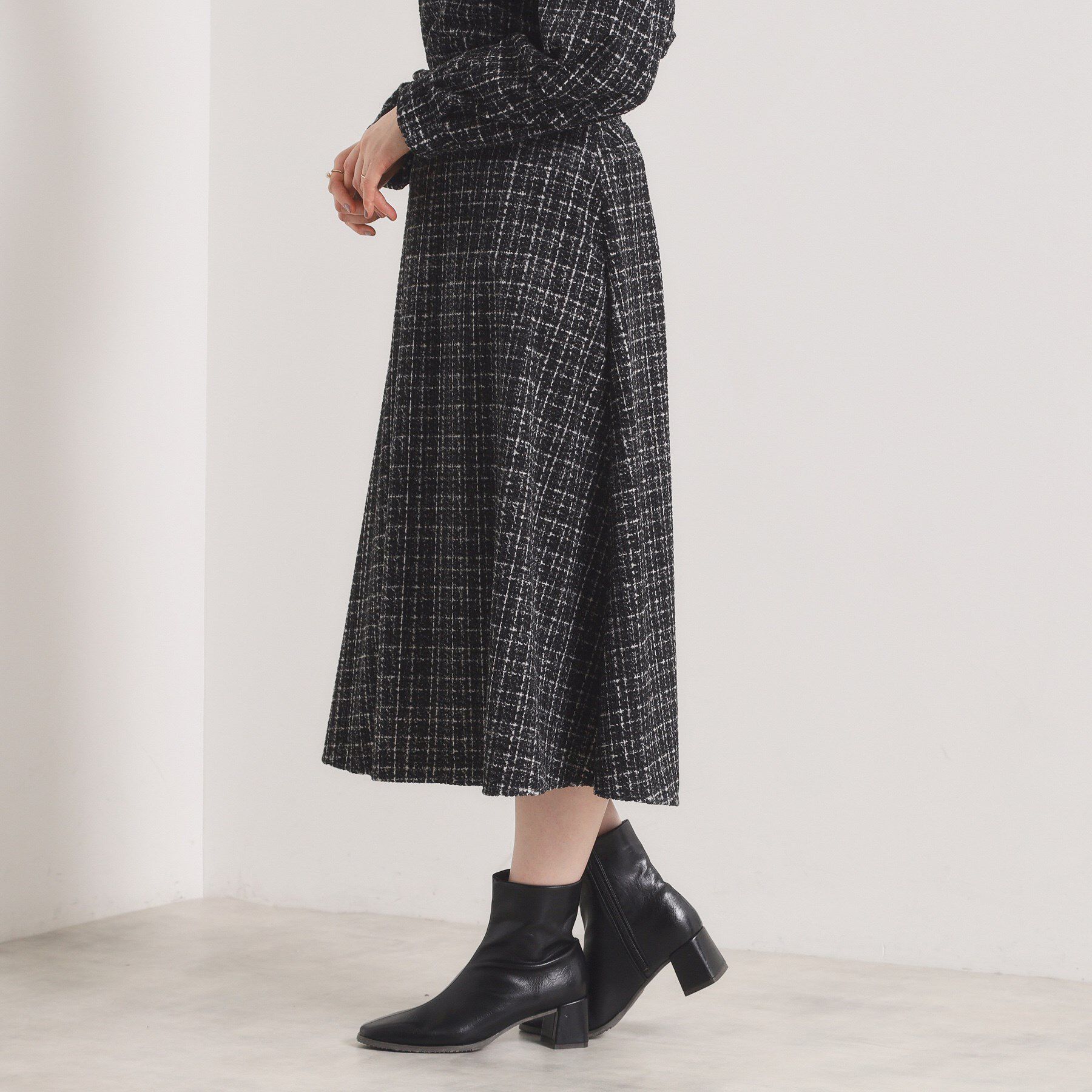 ITS&rsquo;DEMO「【手洗い可／セットアップ可】ツイード風プリントスカート」|スカート|