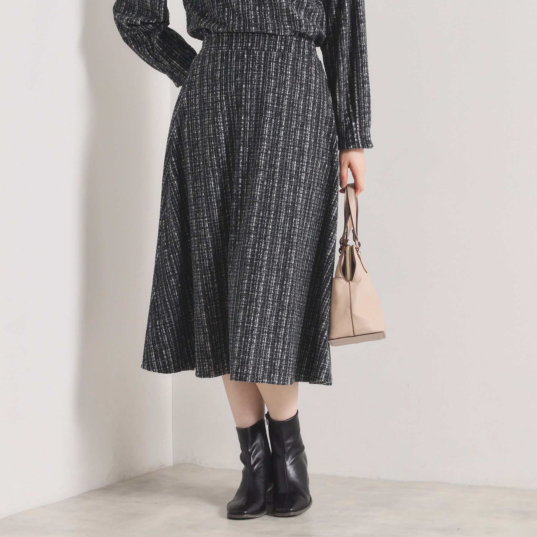 ITS&rsquo;DEMO「【手洗い可／セットアップ可】ツイード風プリントスカート」|スカート|