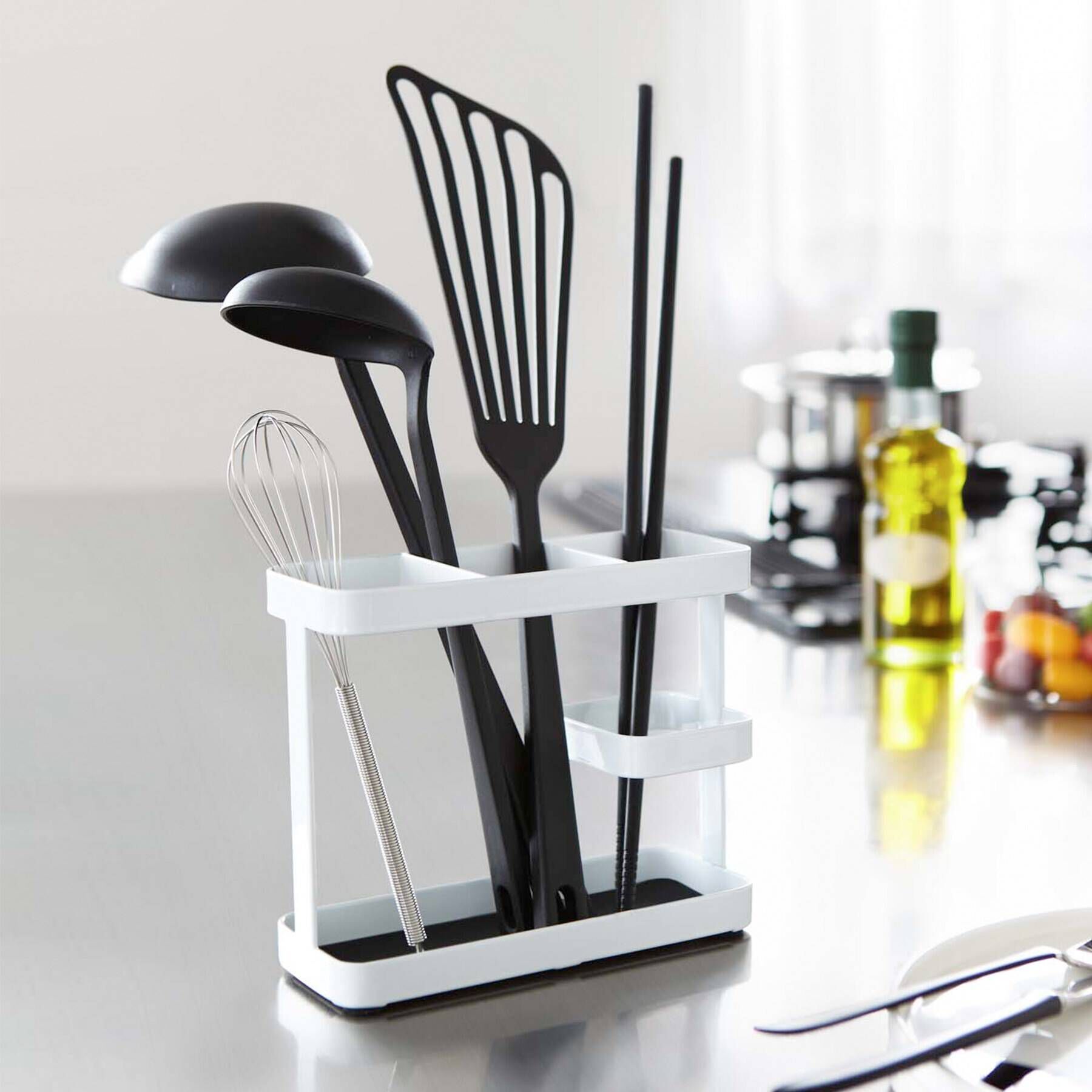 212 KITCHEN STORE「ツールスタンドワイド WH 山崎実業 ＜tower タワー＞」|食器・キッチングッズ|ホワイト(879)