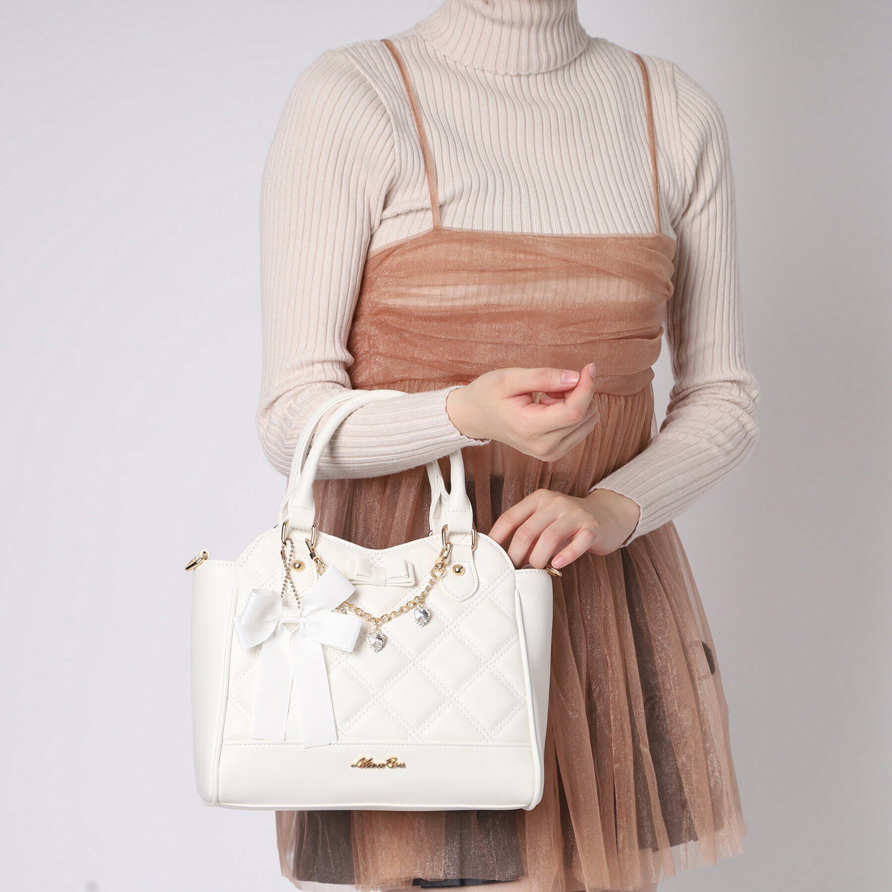 Ober Tashe「Wキルトチャーム付2WAYボストン」|ボストンバッグ|