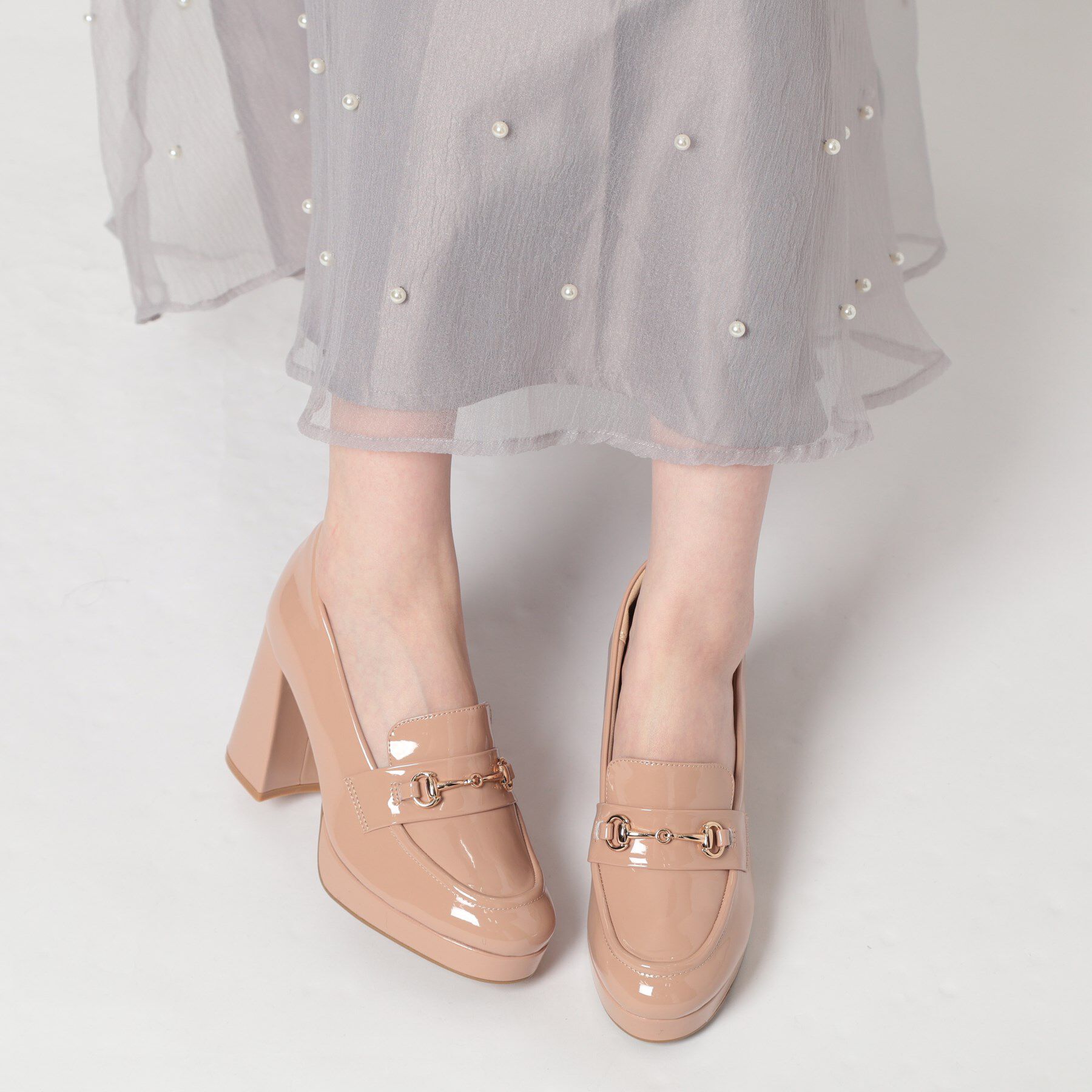 ESPERANZA「厚底ヒールアップローファー」|パンプス|