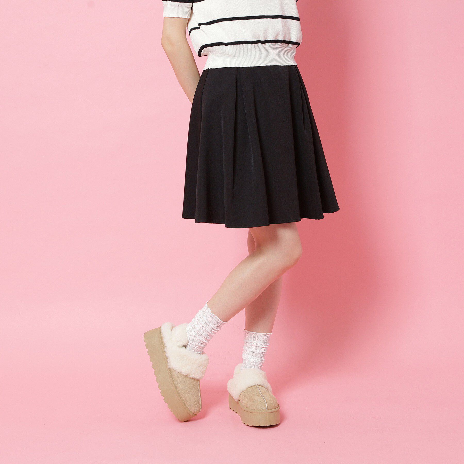 csT&P「フェイクムートンサボ　ベルト取り外し可」|サンダル|