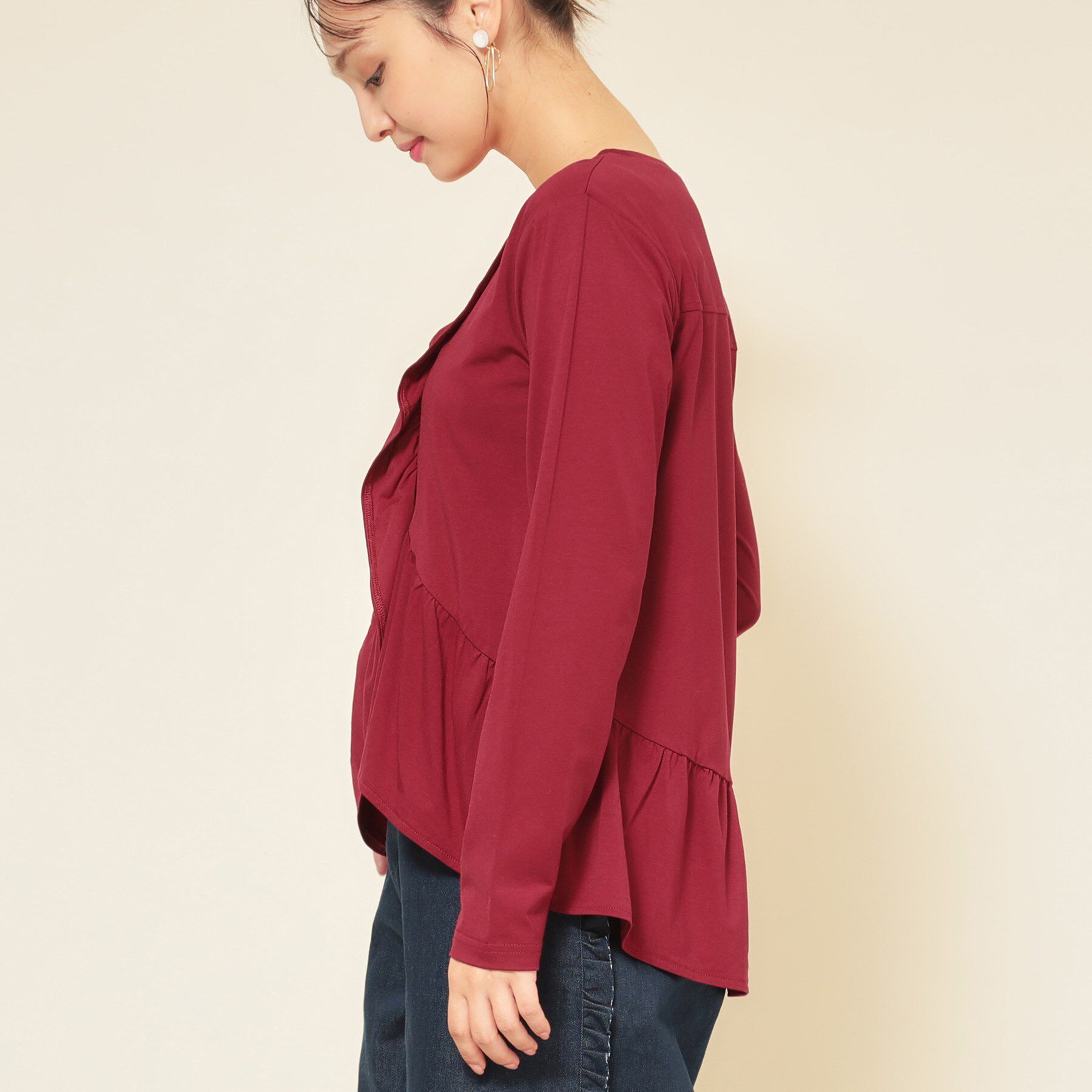 SunaUna「【フリルペプラム】チュニックカットソー」|Tシャツ・カットソー|