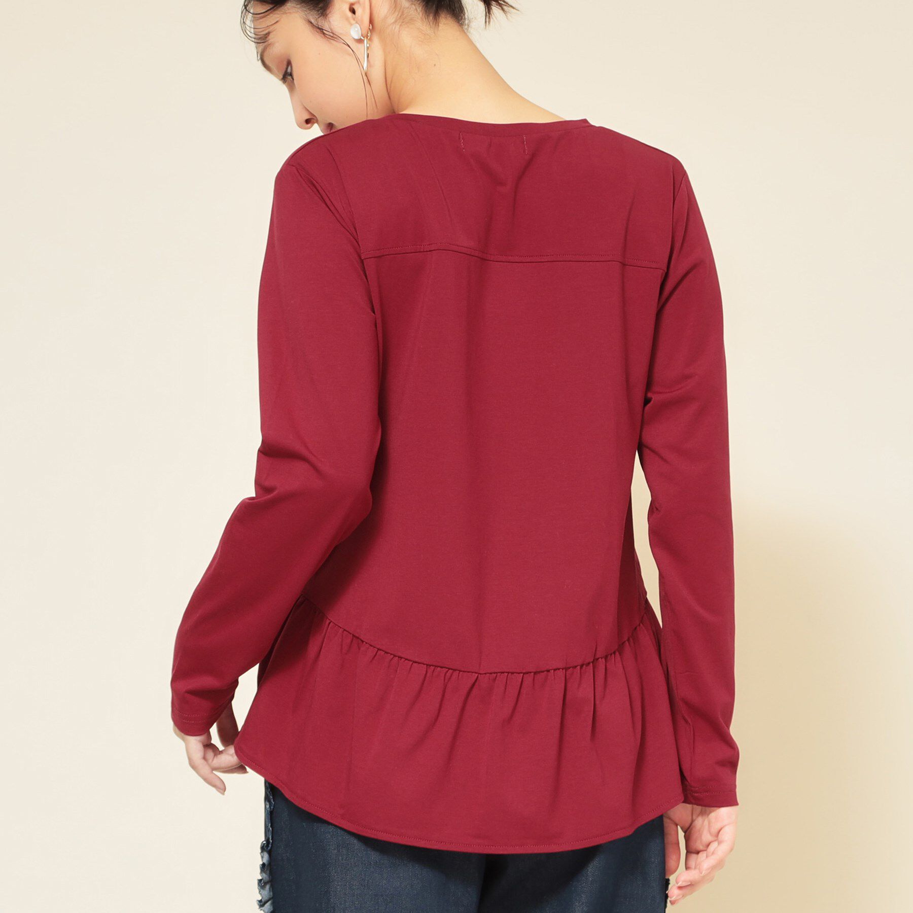 SunaUna「【フリルペプラム】チュニックカットソー」|Tシャツ・カットソー|