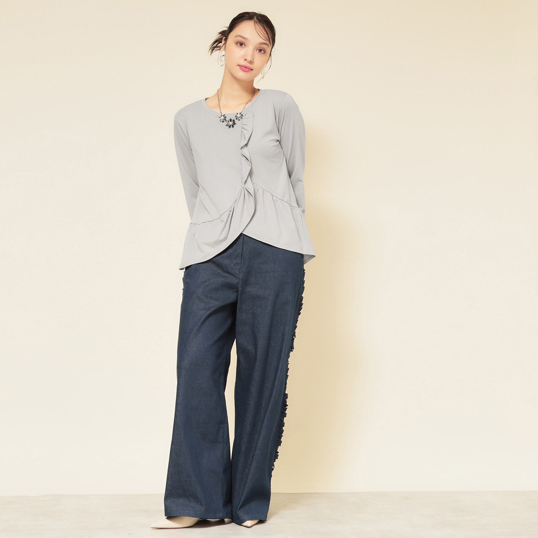 SunaUna「【フリルペプラム】チュニックカットソー」|Tシャツ・カットソー|