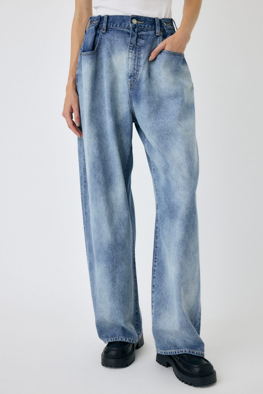 MOUSSY「TUCKED WAIST LOOSE ストレートデニム」|デニム|