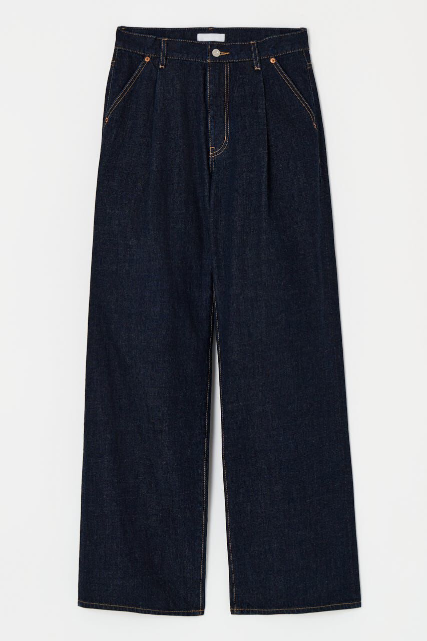 MOUSSY「TUCK WIDE ストレートデニム」|デニム|