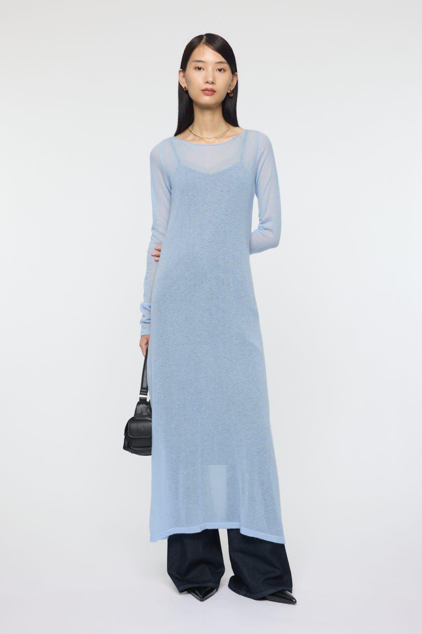 MOUSSY「SHEER KNIT ドレス」|ワンピース|L/BLU1