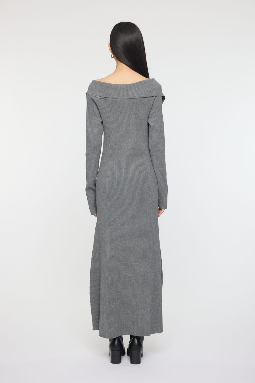 MOUSSY「ASYMMETRY COLLAR KNIT ドレス」|ワンピース|