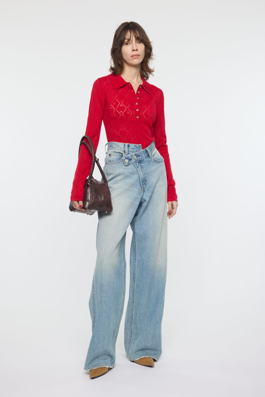 MOUSSY「EYELET KNIT ボディスーツ」|ニット・セーター|