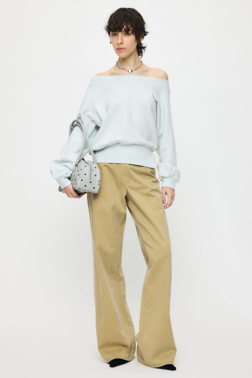 MOUSSY「SIDE SLIT OFF SHOULDER スウェット」|パーカー|