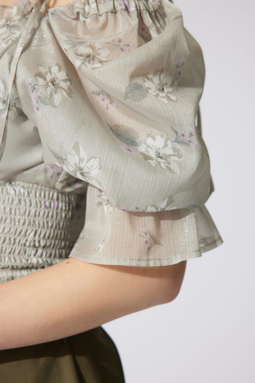 rienda「パフスリーブシャーリングブラウス」|シャツ・ブラウス|