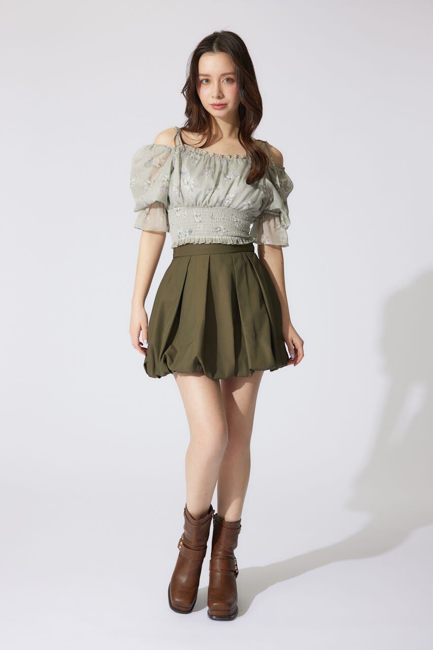 rienda「パフスリーブシャーリングブラウス」|シャツ・ブラウス|