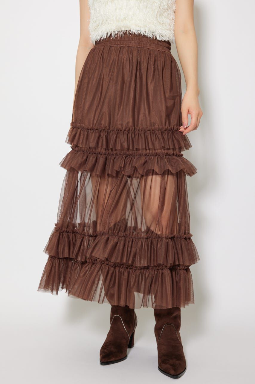 rienda「シアーチュールシャーリングハイウエストスカート」|スカート|