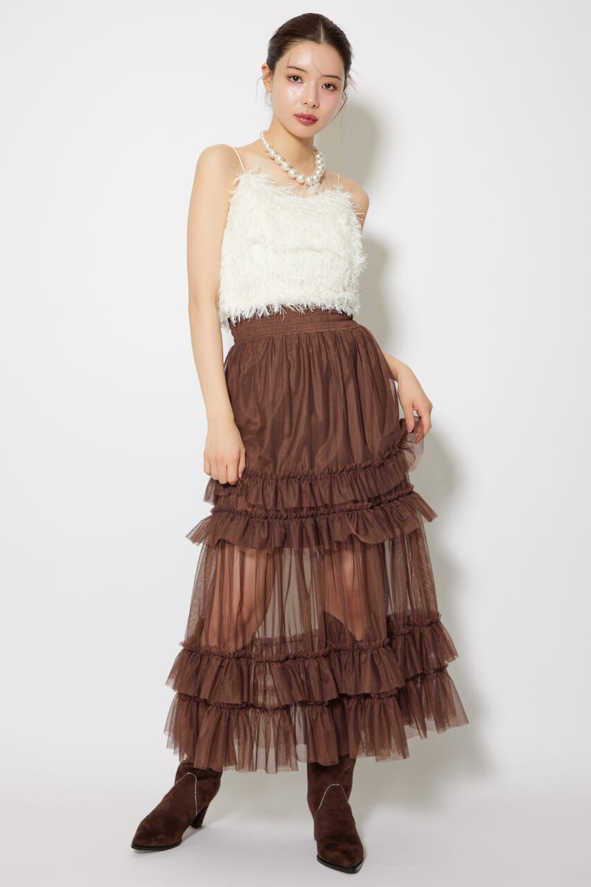 rienda「シアーチュールシャーリングハイウエストスカート」|スカート|