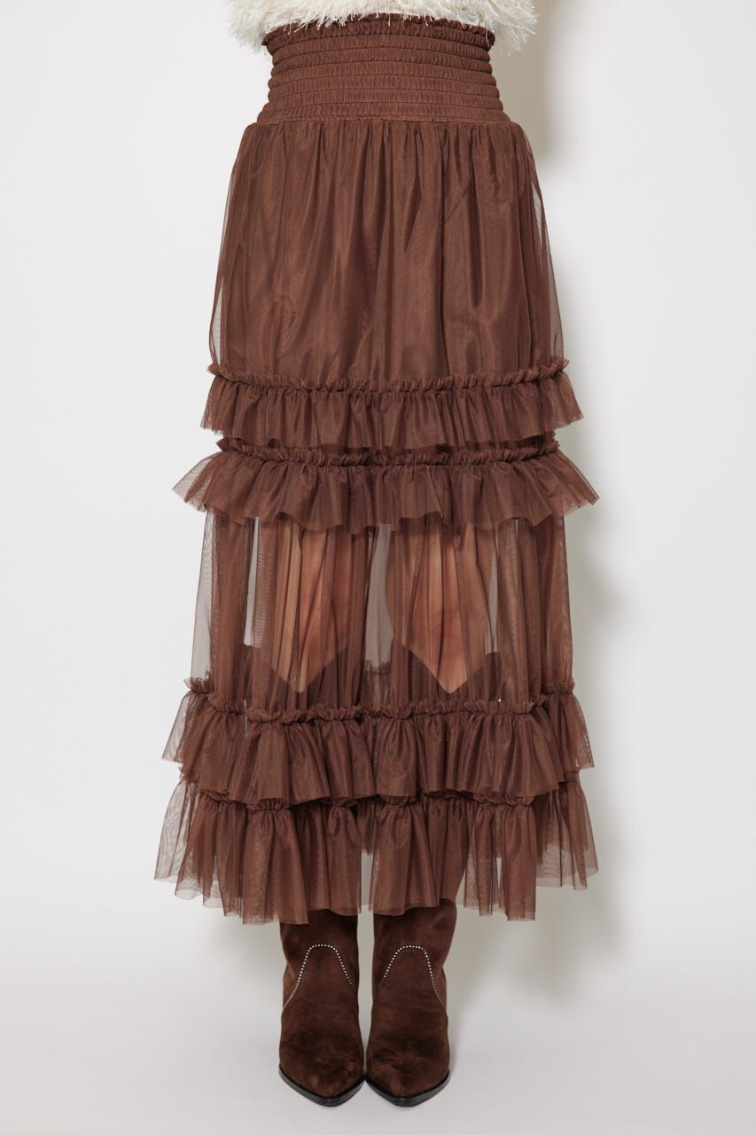 rienda「シアーチュールシャーリングハイウエストスカート」|スカート|