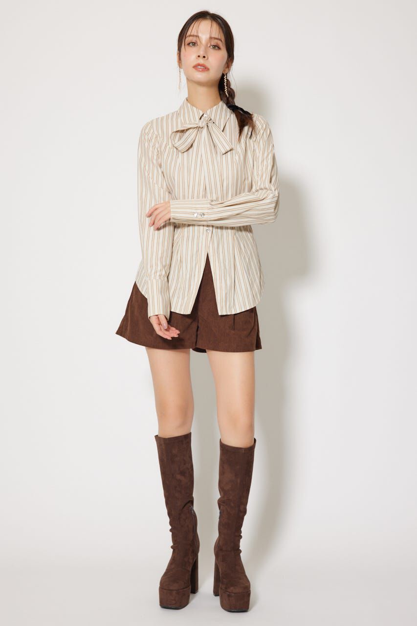 rienda「ウエストシェイプボウタイシャツ」|シャツ・ブラウス|