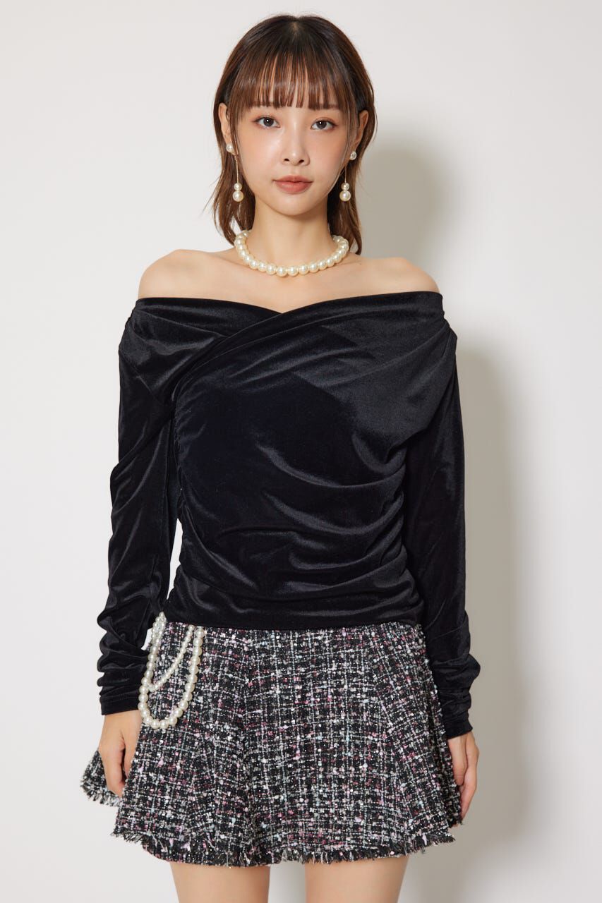 rienda「ソフティーカットオフショルトップス」|Tシャツ・カットソー|