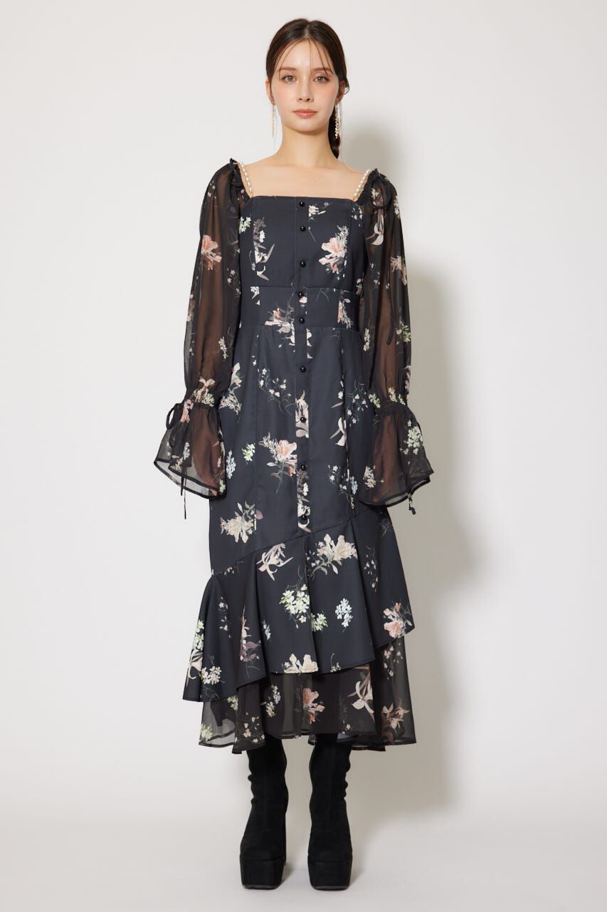 rienda「ビスチェパターンアシンンメトリーマーメイドワンピース」|ワンピース|