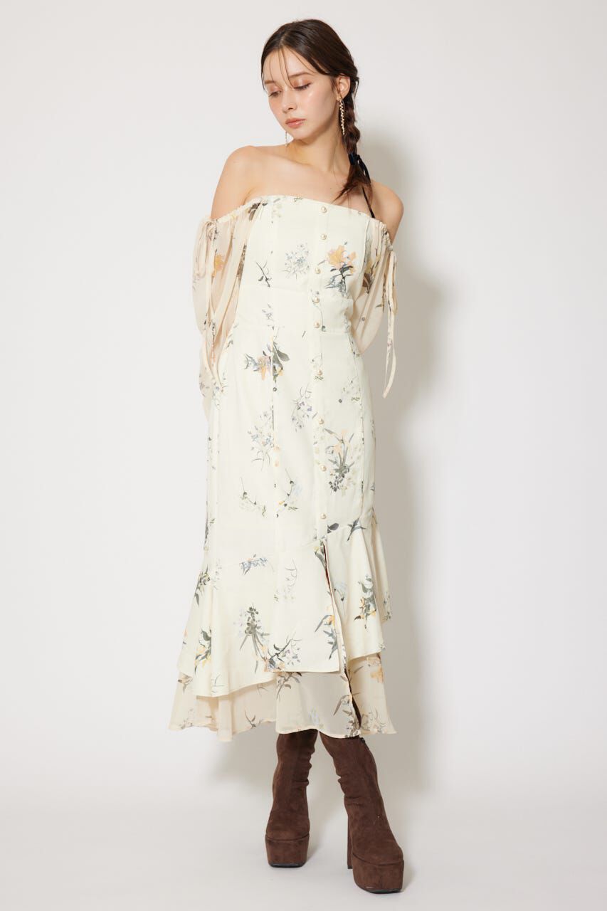 rienda「ビスチェパターンアシンンメトリーマーメイドワンピース」|ワンピース|