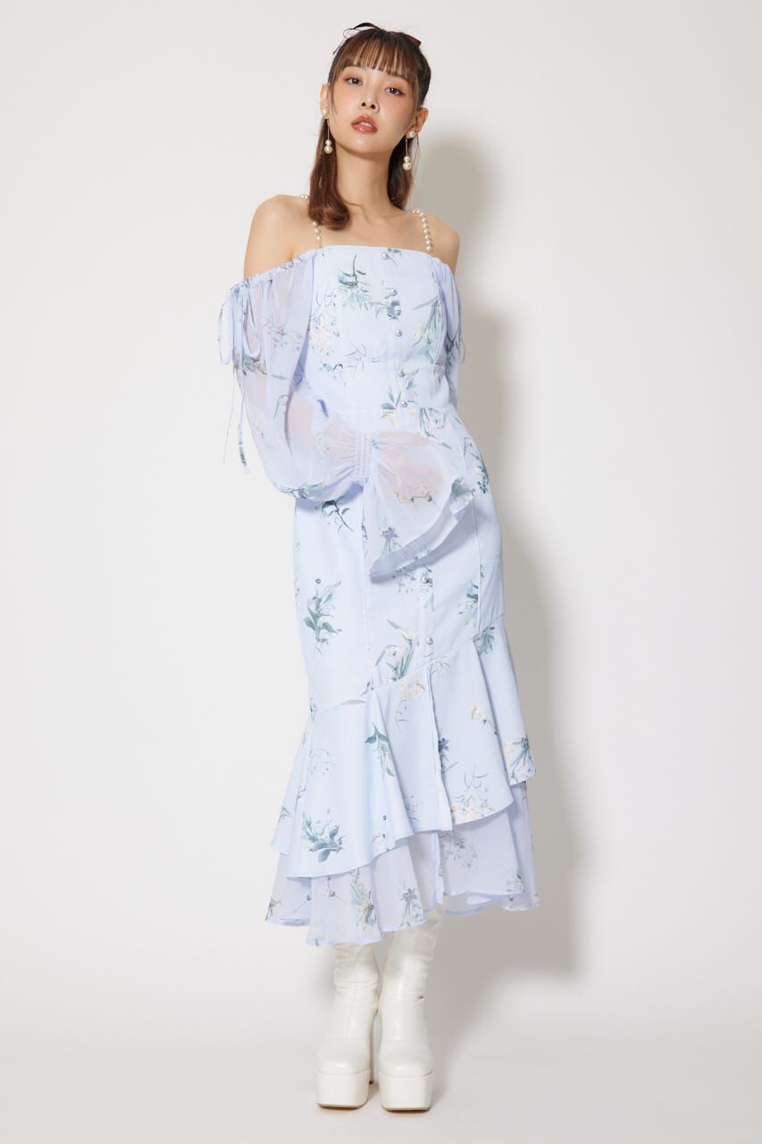 rienda「ビスチェパターンアシンンメトリーマーメイドワンピース」|ワンピース|