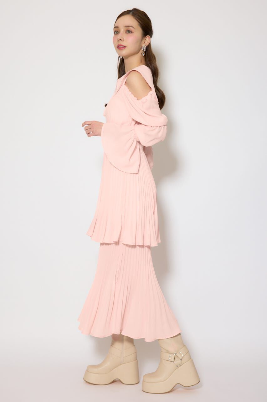 rienda「BIGカラープリーツフレアワンピース」|ワンピース|