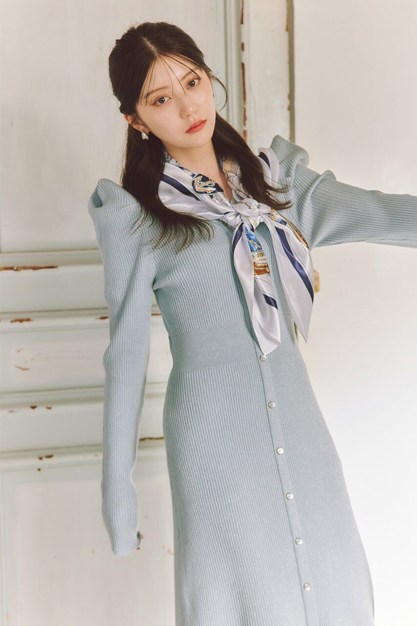 rienda「スカーフ付きマーメイドニットワンピース」|ワンピース|